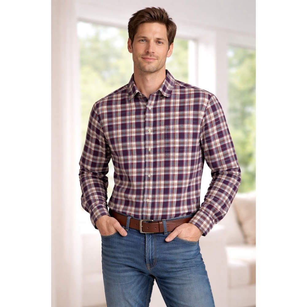Barbour Button Up Shirt Regular Fit‎ Plaid Flannel Men Size UK EU Small